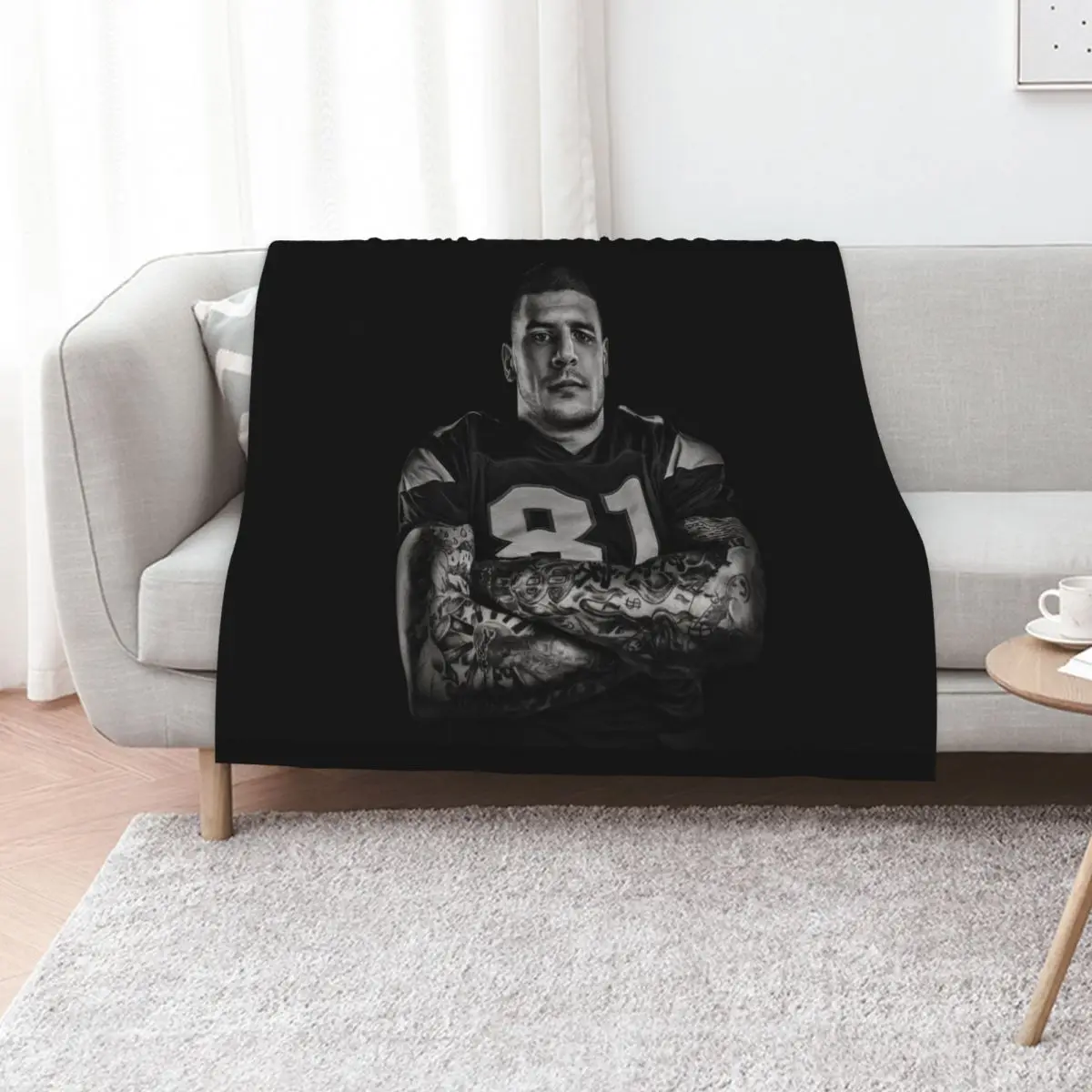 

Aaron Hernandez Throw Blanket Soft Plaid Moving Hair Thins Blankets