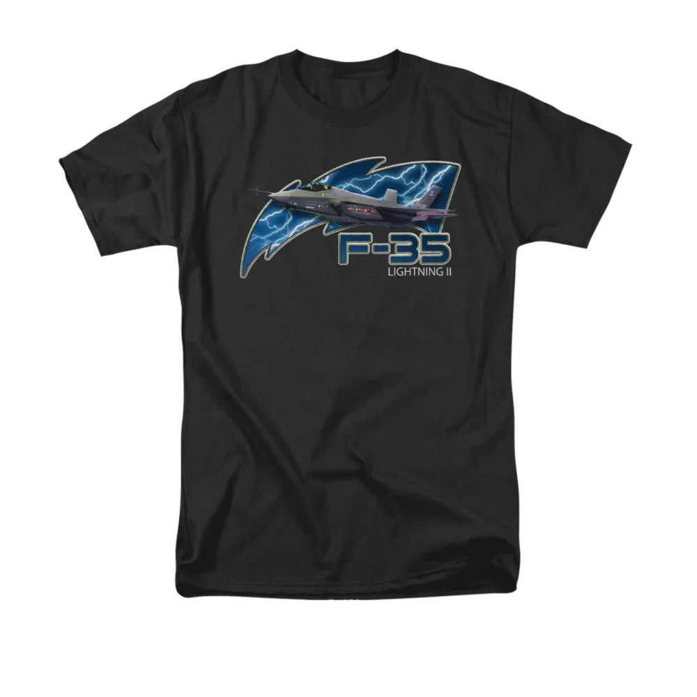 

Air Force Shirt F35 Lightning II Black Men T-Shirt Short Sleeve Casual 100% Cotton O-Neck Summer TShirt