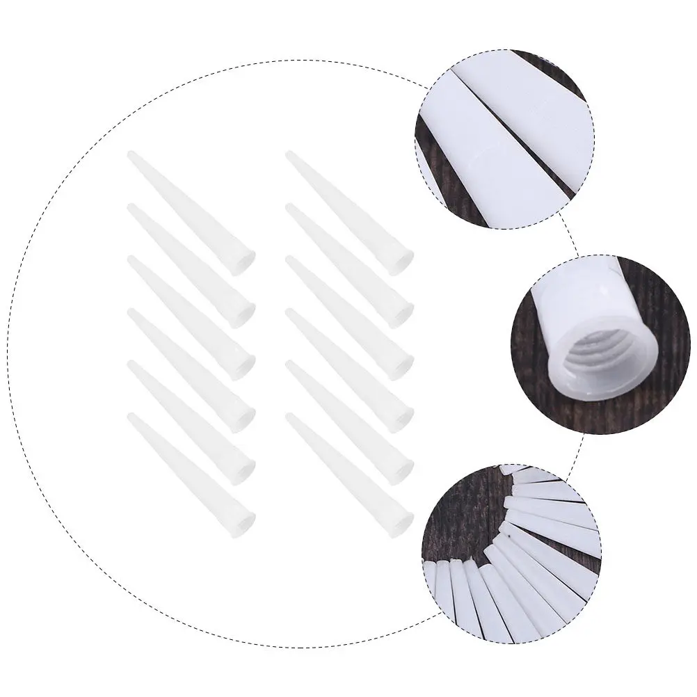 

50Pcs Glass Glue Nozzles Transparent Flexible Reusable Plastic Tube Nozzles for Caulking Device Accessories Door Window