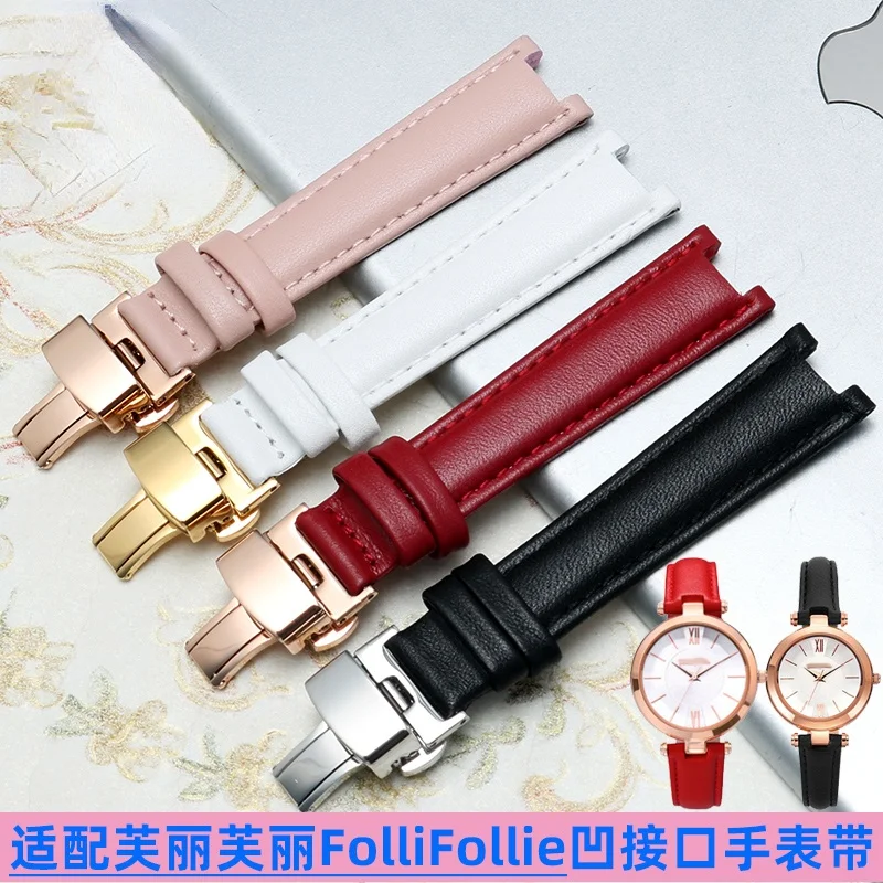 WatchBands for Folli Follie Notch Strap Folli Follie Women's Watch Band Lady Bubble Series 12 16mm Watch Strap