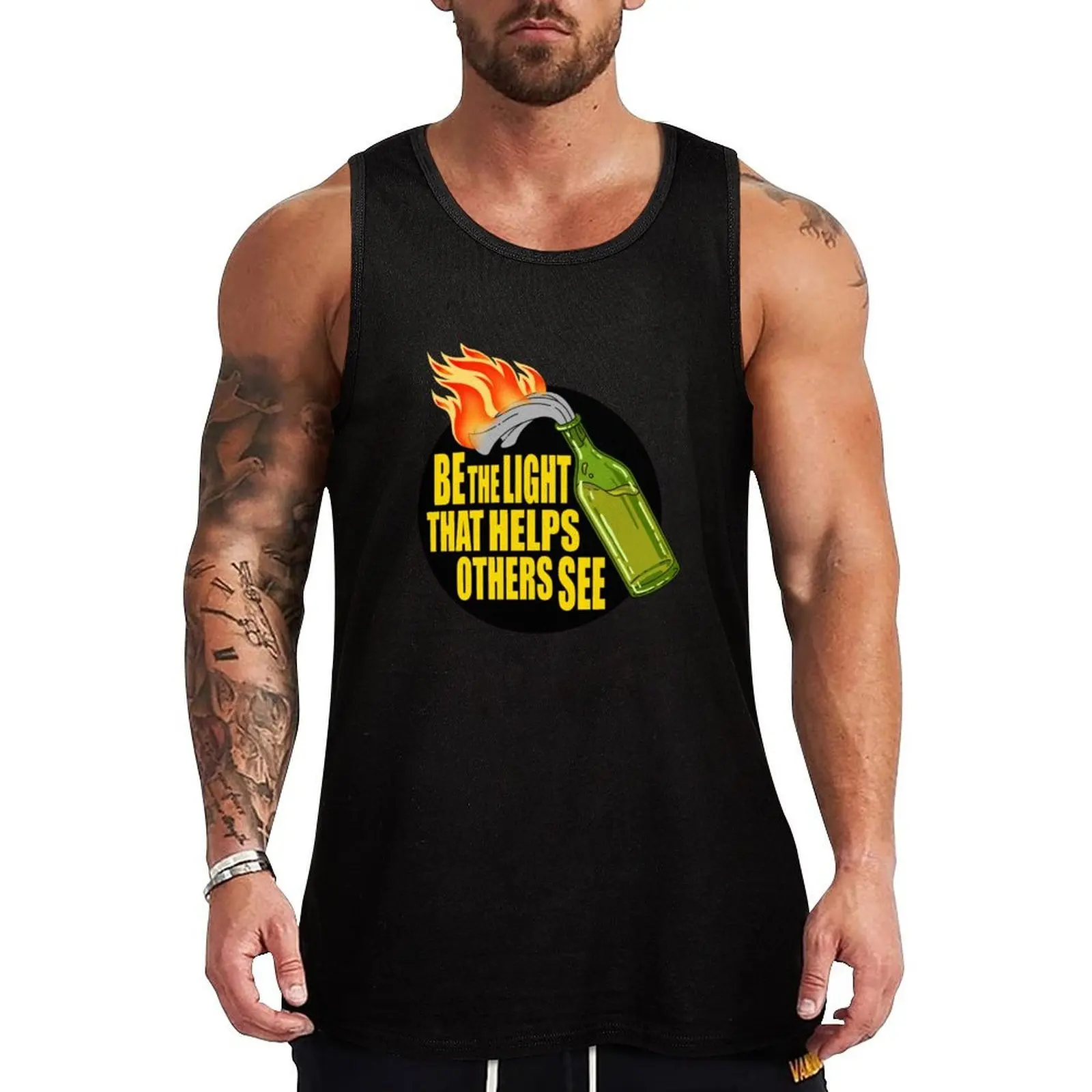 Camiseta sin mangas Motivational Molotov, camiseta sin mangas básica de color liso, corte regular, ropa informal
