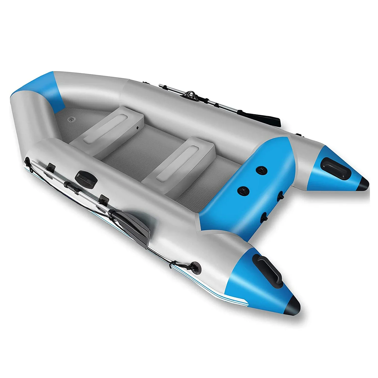 Outdoor Water Inflatable Boat 4-5 Person Fishing Dinghy Boats for Adults Inflatable Kayak with Air Pump and Aluminum Paddle