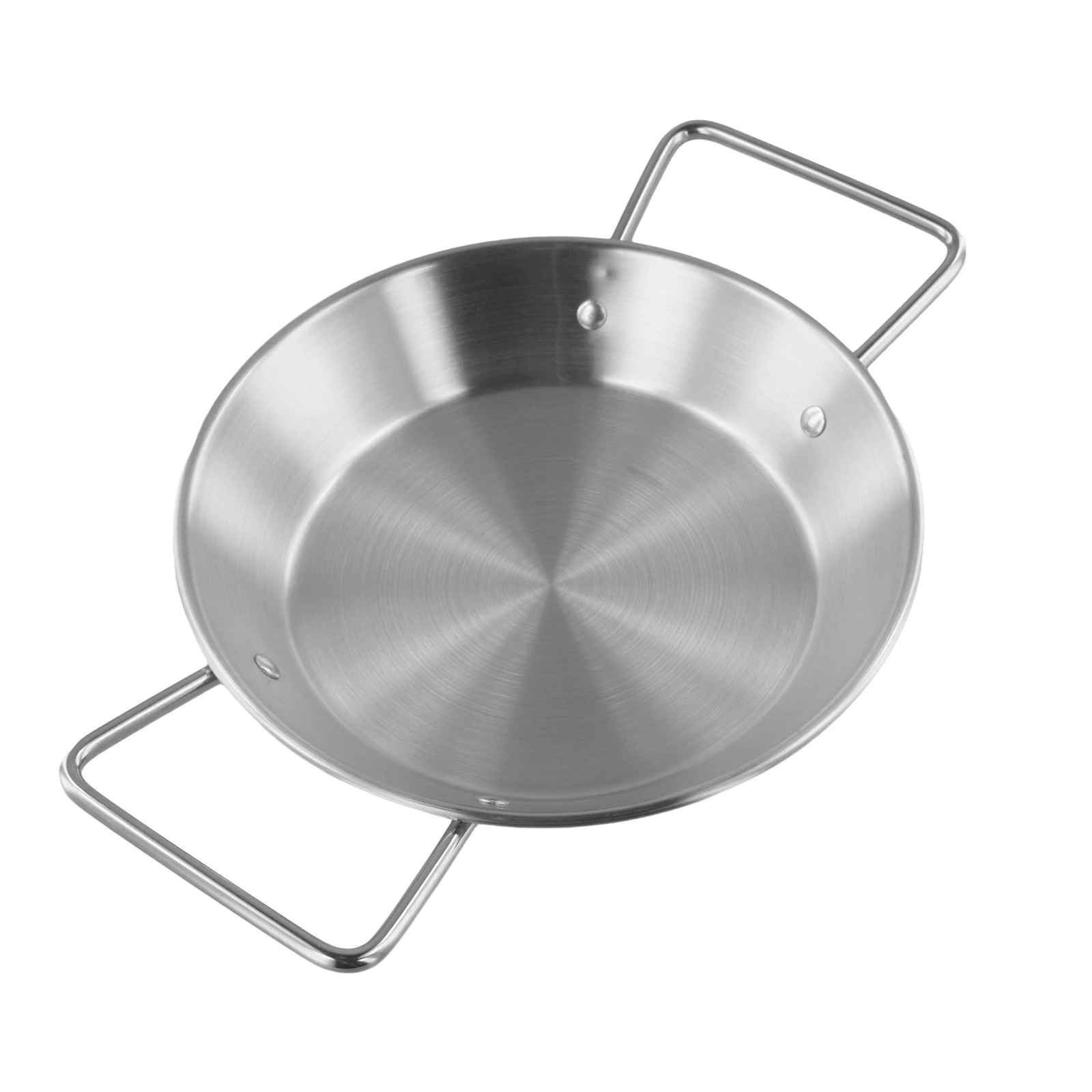 Cacerola de acero inoxidable con fondo plano y asas dobles Paella Pot Horno y estufa Compatible para cocinar varias recetas