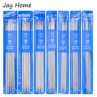 5-35PCS 20CM Stainless Steel Knitting Needles Set 2-5MM Double Pointed Straight Knitting Needles for Sweaters Knitting Project