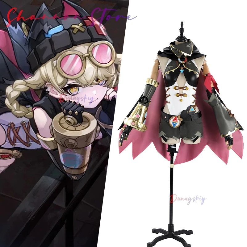 لعبة جينشين إمباكت جاهودا أزياء تنكرية عباءة قبعة نظارات زي الهالوين الدعاوى الدعائم الملابس أنيمي ملابس النساء الجلد الجديد