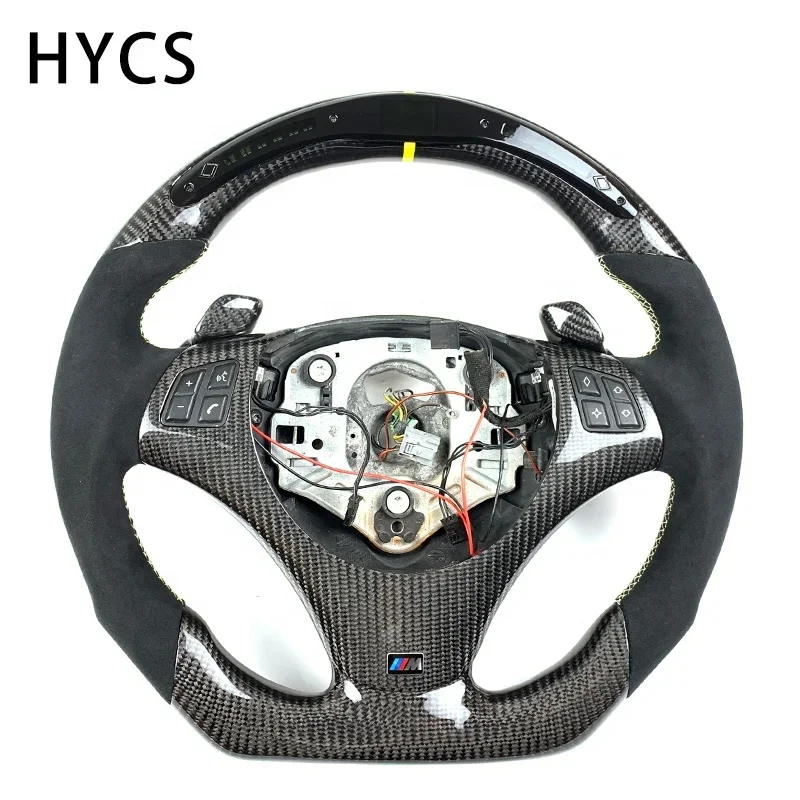 Automobile interior accessories carbon fiber flat bottom steering wheel For BMW 3 series E90 E92 M3