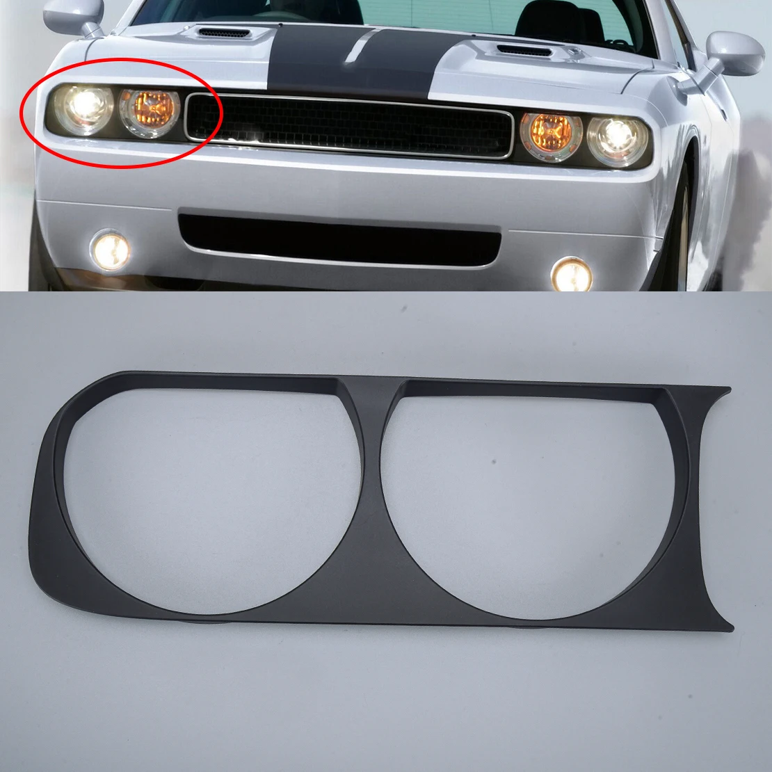 

Рамка передней правой фары 68051526AA для Dodge Challenger 2008 2009 2010 2011 2012 2013 2014 черный АБС