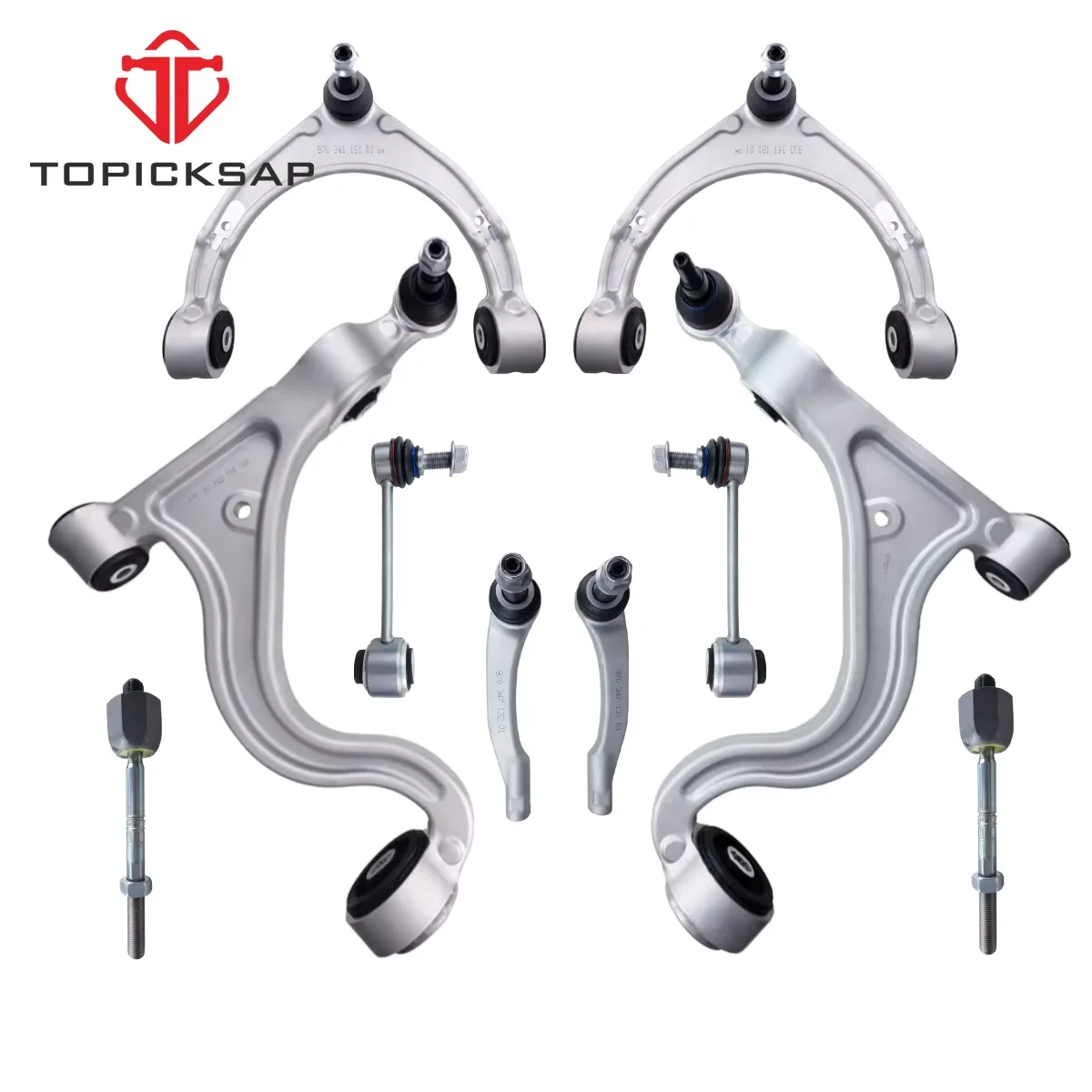 

TOPICKSAP 10Pcs Front Suspension Upper Lower Control Arm Stabilizer Link Tie Rod Ball Joint for Porsche Panamera 970 2009-2014