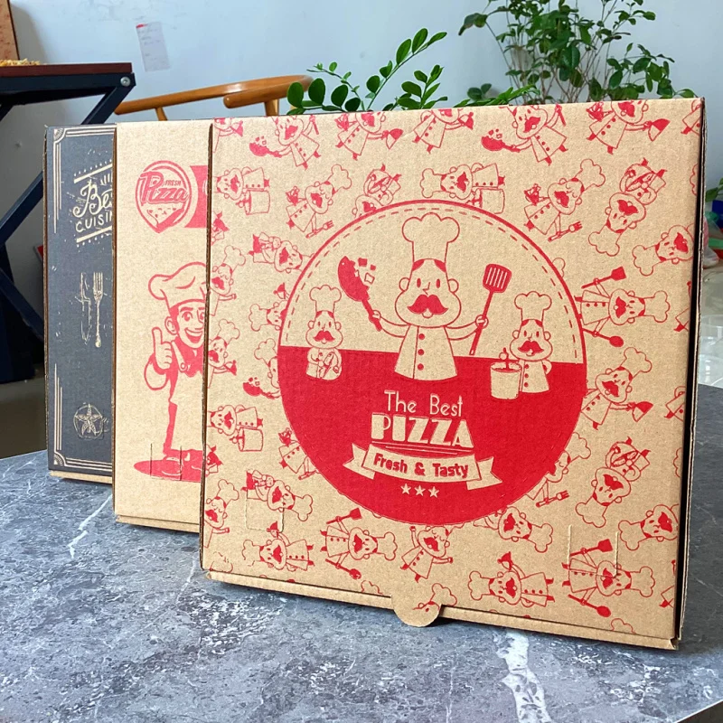 Custom. Disposable Thickened Takeaway Pizza Box Corrugated Packaging Pizza Pizza Box 67891012-Inch Customizable