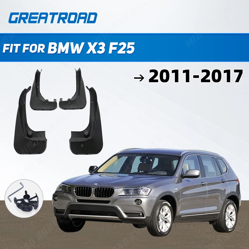 4pcs Car Fender Flares Mud Splash Guards Mud Flaps Mudguards Mudflaps for BMW X3 F25 2011-2017 Accessories 2012 13 14 2015 2016