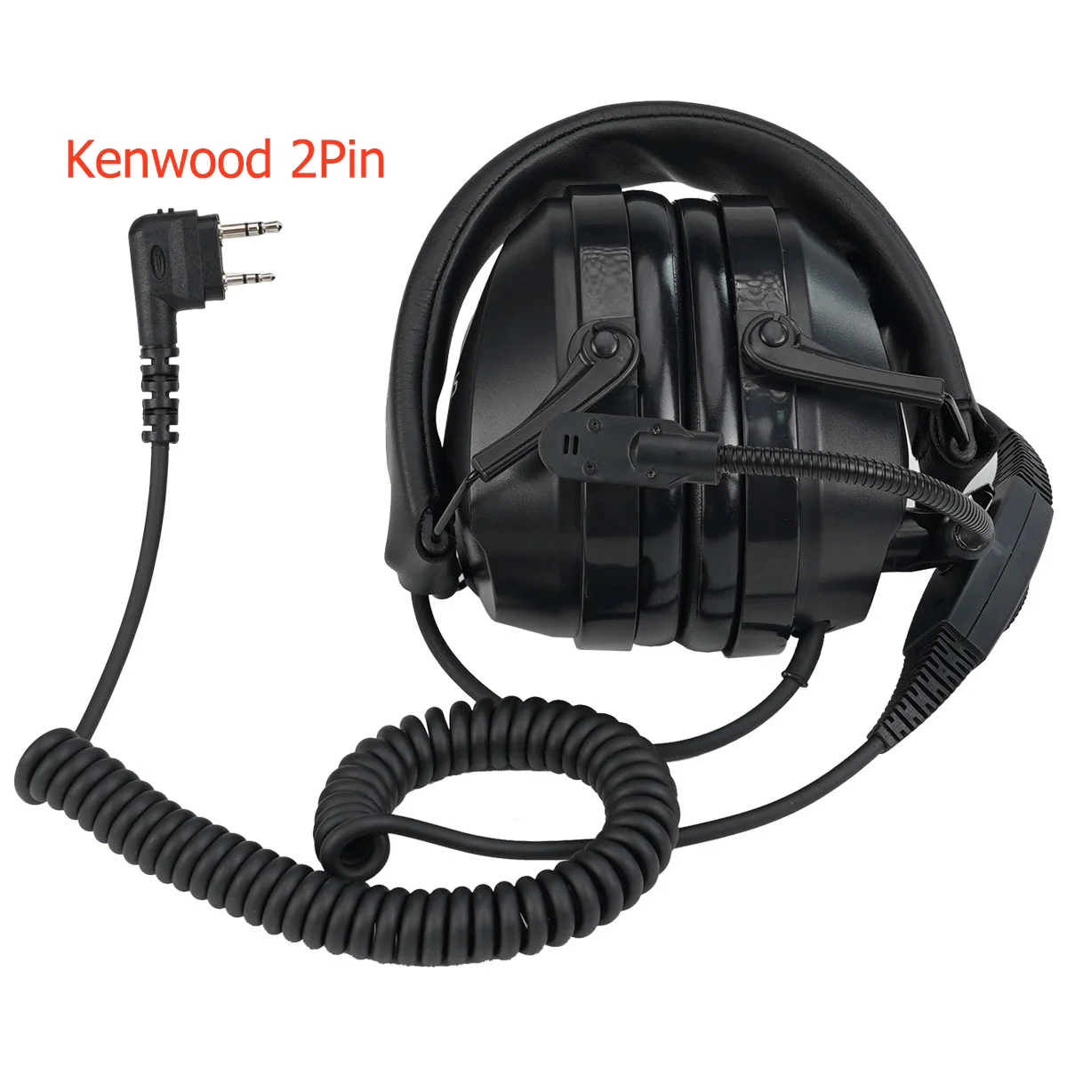 Retevis KM-headset met ruisonderdrukking Draaibare gommicrofoon voor Baofeng UV-5R Quansheng UV K5 UV K6 UV K58 Walkie Talkie