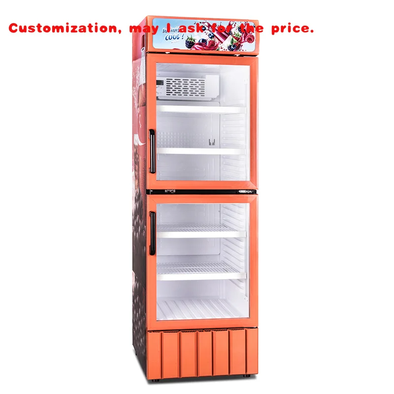 

custom.Commercial Glass Door Beverage Display Cooler Drinks Fridge Supermarket Refrigerator Upright Freezer Showcase