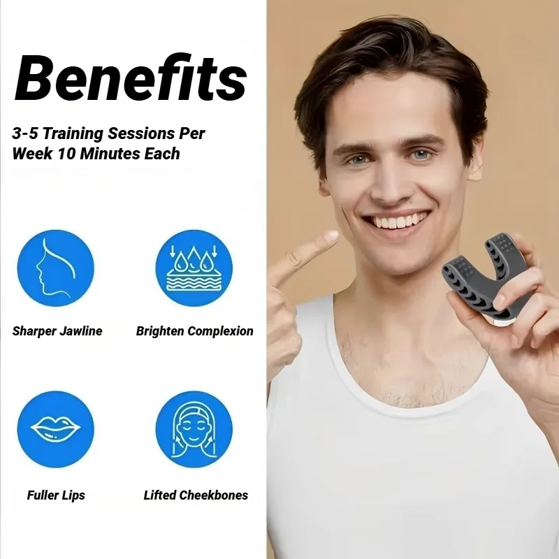 U Shape New Facial Jaw Exerciser And Neck Toning Jawline For Men Women Face Muscle Trainin Resistance Levels Double Chin Reducer