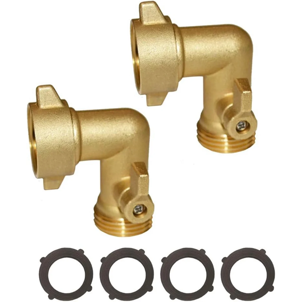 

Высококачественный медный 90-градусный коленчатый адаптер для шланга с запорным клапаном для садового шланга, 3/4 дюйма, американское соединение