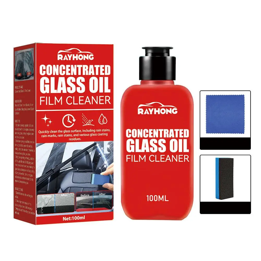 Limpiador de película de aceite de coche 2 en 1, removedor de película de aceite de vidrio, pasta, herramienta de limpieza de parabrisas, limpiador de vidrio Universal para Auto y T3C0