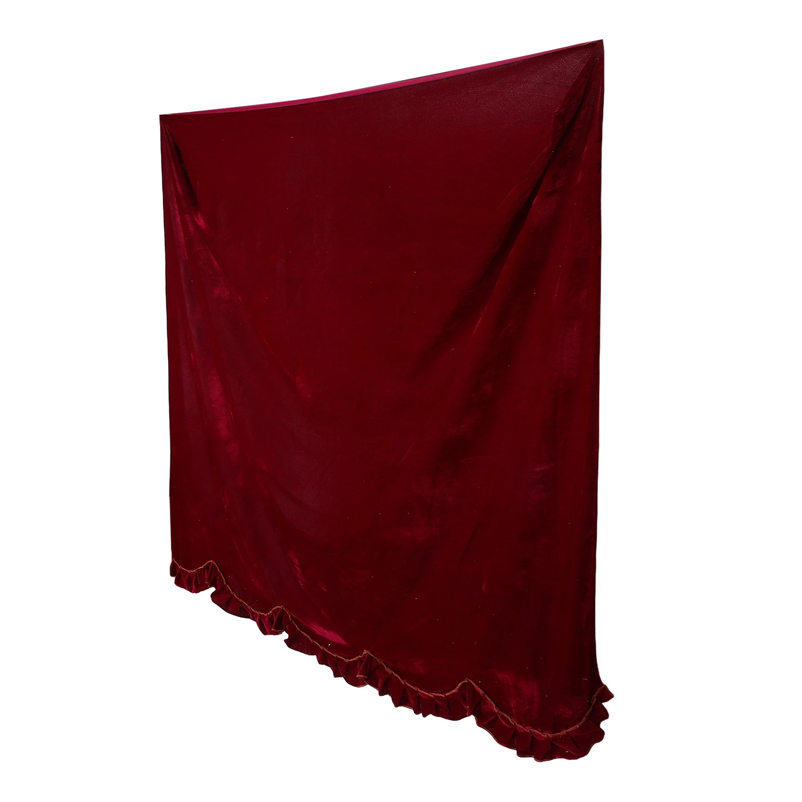 

Luxurious Pleuche Piano Cover Full Slipcover for Upright Protective Decorative Dustproof Red Velvet Cloth Upright Piano