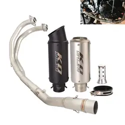 For Yamaha R3 R25 YZF-R3 MT-03 MT25 2016-2023 Slip On Motorcycle Full Exhaust System Header Mid Link Pipe Black Muffler Silencer