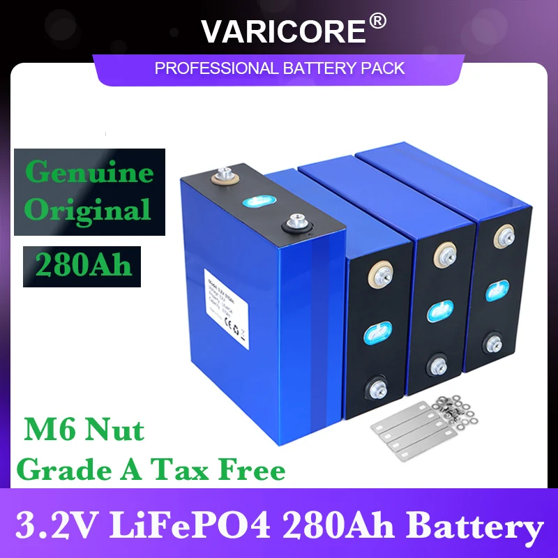 

3.2V 280AH LiFePO4 Lithium iron phospha Battery For 12V 24V RV Campers Golf Cart Off-Road Solar Wind inverter Batteries TAX FREE