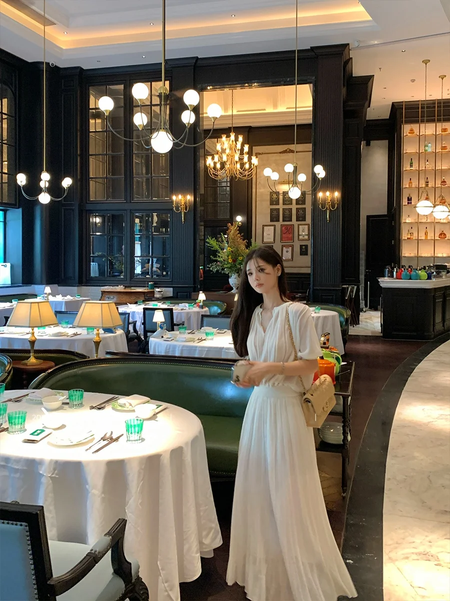 

CloudSweet женский летний вязаный льняной комплект на шнуровке V-Ne ort Sve, повседневный модный наряд из двух предметов