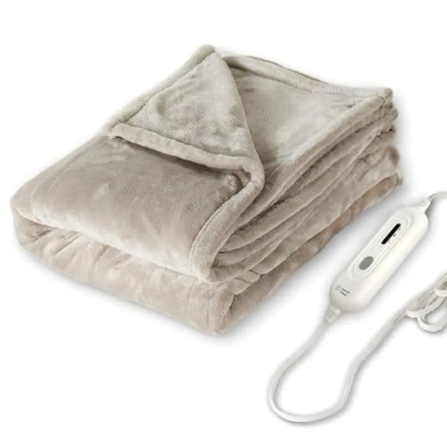 

Heated Blanket 50"x60", Ultra Soft 2-Layer Flannel Electric Blanket, for Home Office Sofa, 3 Heat Settings, 4H Auto Off, ETL FC