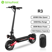 Isinwheel R3 Foldable Adult Electric Scooter E-Scooter 45 km/h Electric Kick Scooter 800W Skateboards 48V 15Ah Kickboard