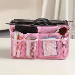 1PC-Organizer Insert borsa portaoggetti da donna borsa da viaggio in Nylon Organizer borsa a mano borsa per cosmetici con fodera grande