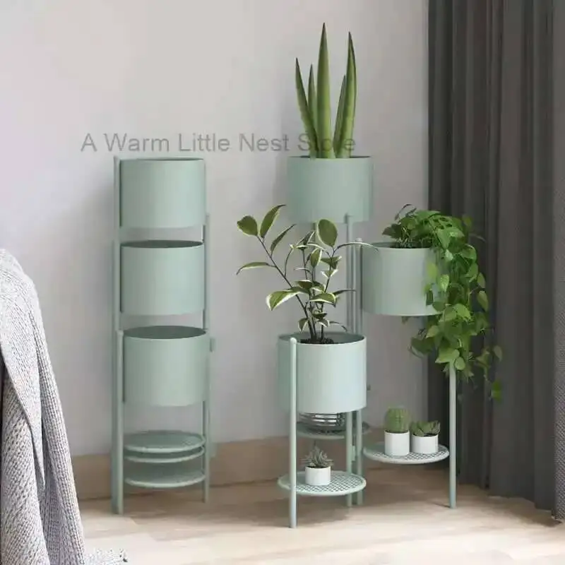 Indoor Storage Luxury Nordic Flower Rack Iron Outdoor Living Room Floor Standing Multi Story Balcony Gardening Repisas Pared