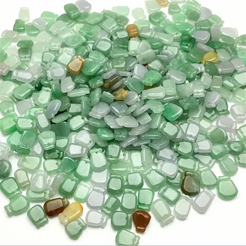 

50pcs 9.5*8mm Myanmar Jadeite Money Bag Loose Parts DIY Jewelry Ice Glutinous Seed Jadeite Small Money Bag Accessories Wholesale