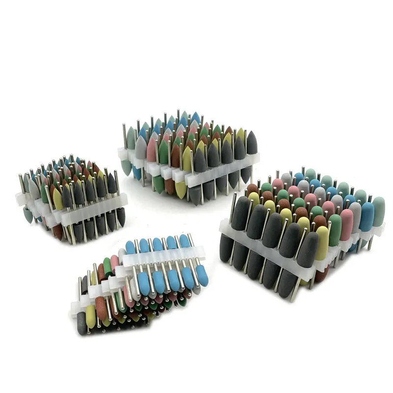 10pcs/set Silicon Nail Tools Rubber Polisher Grinding Head 2.35mm Shank Nail Bit Nail Electric Manicure Drill Machine Accessory