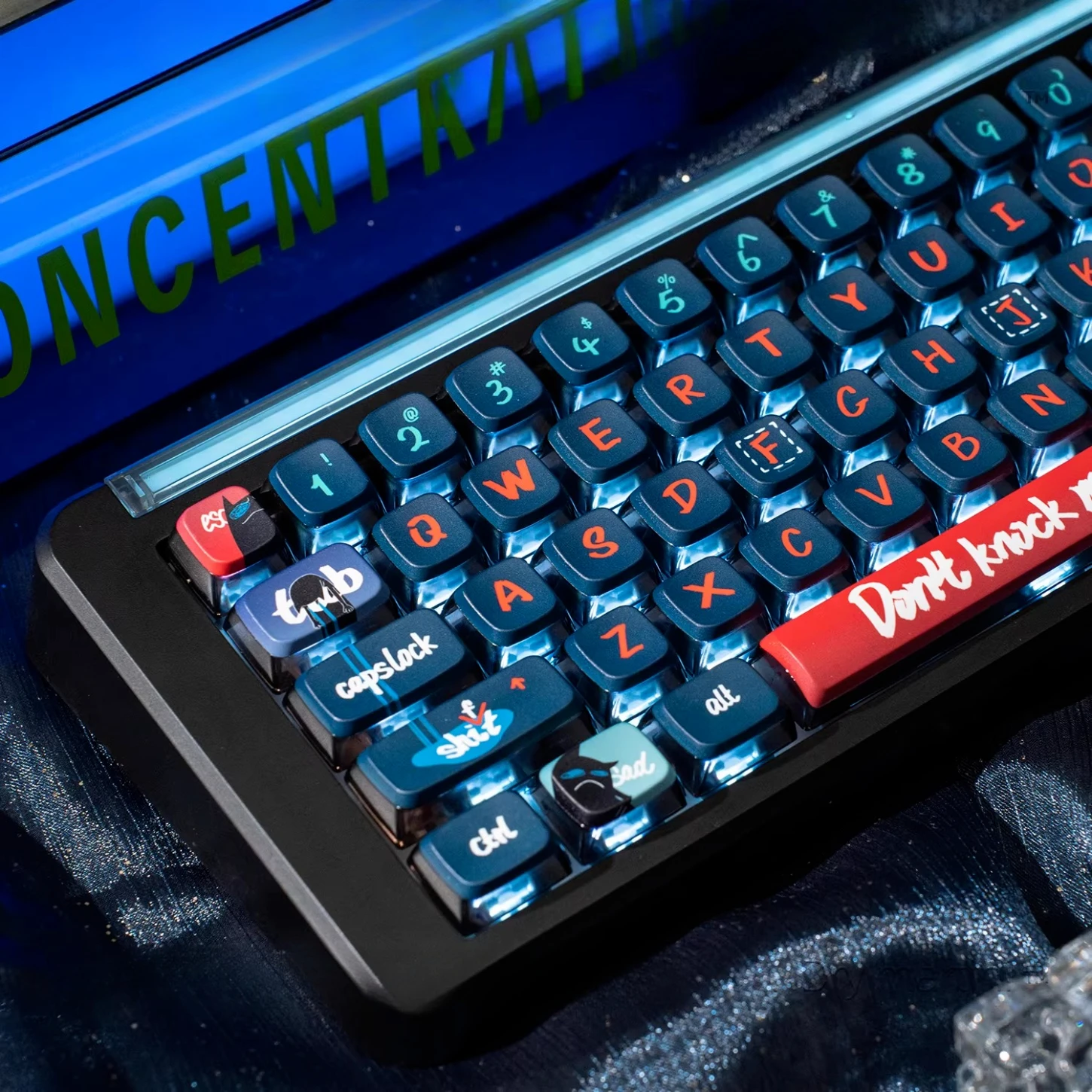Dark Cat Keycap Kit PBT MDA Transparent 120 Keycap Compatible with 61/75/87/104/108 Mechanical Keyboard