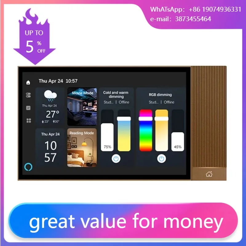 

2025 Golden Security 8 " Inch Tuya Smart Home Control System WiFi Touch Screen Zigbee Hub Gateway BLE In-wall Panel TPA08