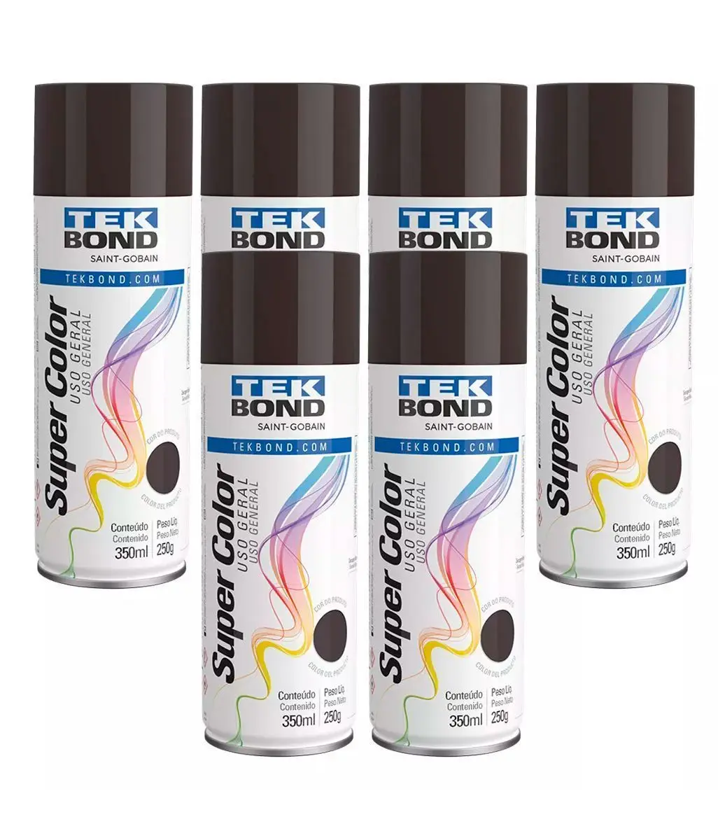 Kit 6 Units Tekbond Spray Ink General Use 350ml Brown