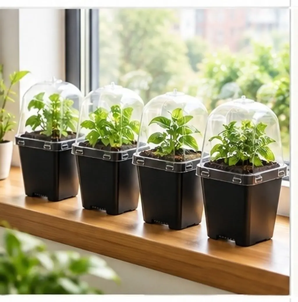 10Pcs Plastic Thick Plant Nursery Pots Square Flower Starting Planter Seedlings Garden Supplies Germination Planter