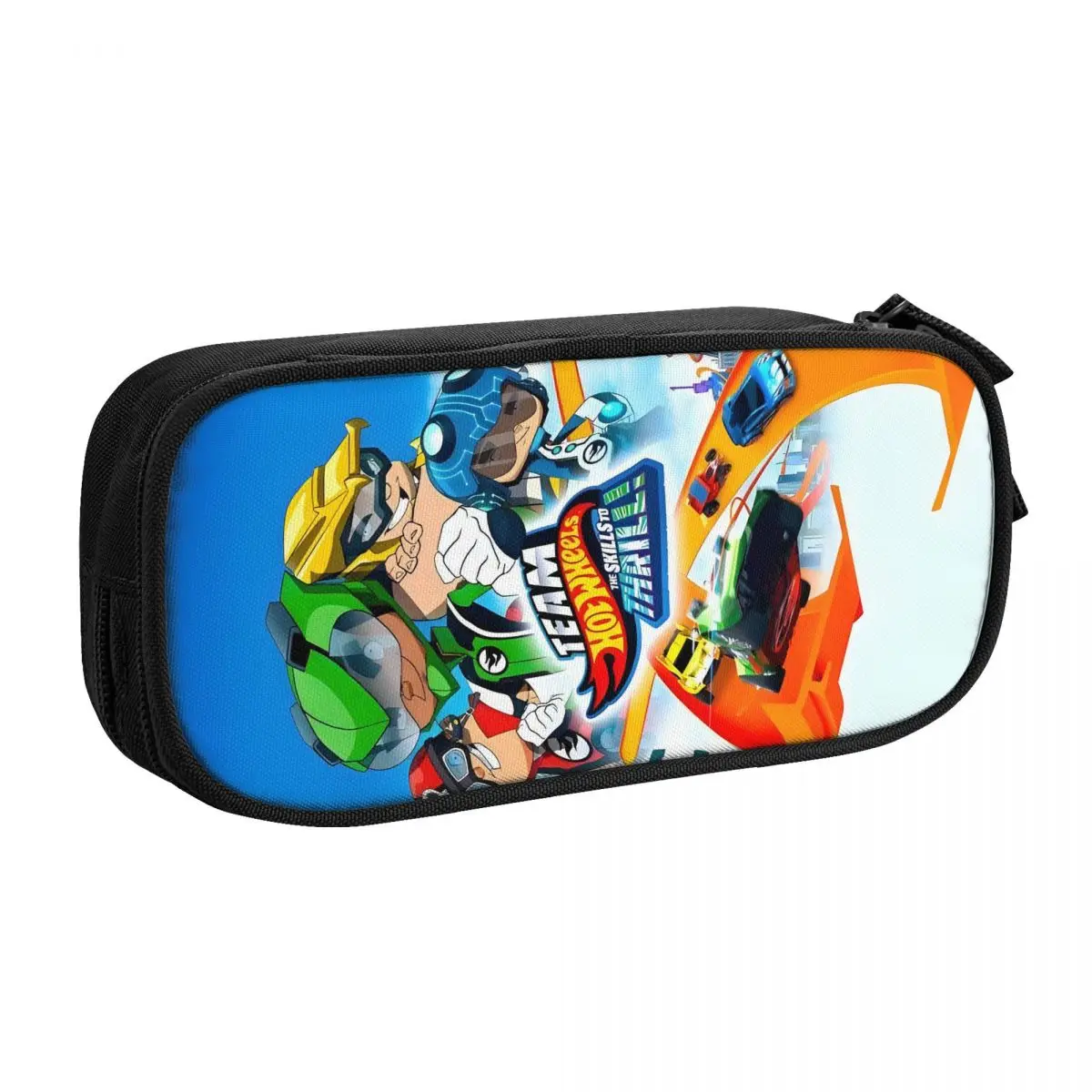 Custom Cute Hots Wheelses Pencil Case for Boys Girls Adventure Action Game Large Capacity Pen Bag Box School Accessories