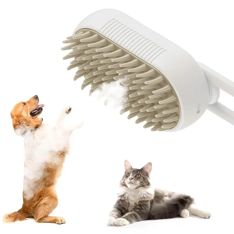 

3 in 1 Pet Electric Steam Brush Cat and Dog Cleaning Spray Massage Grooming Comb Retractable Handle Pet Hair Removal BeautyBrush