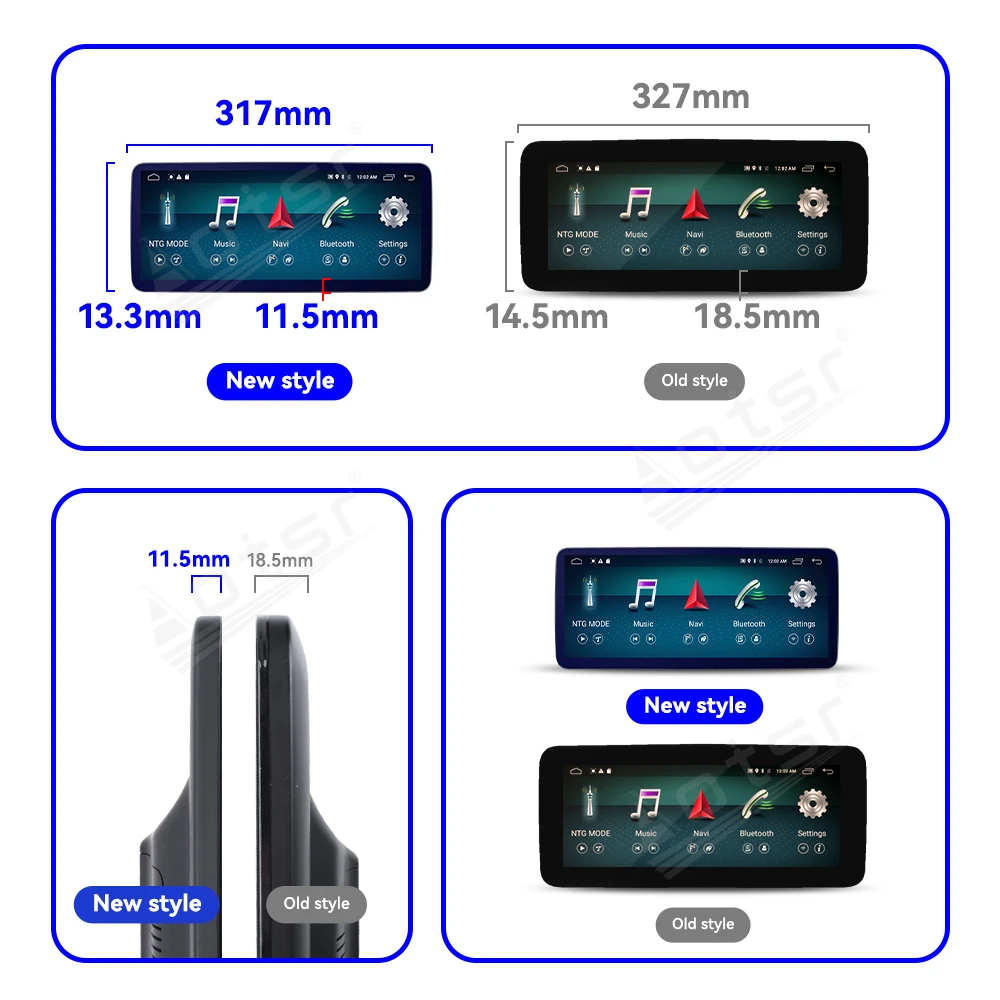 For Mercedes-Benz GLA A CLA 2015-2018 Thin Screen 5.0 System Navigation 12.3'' Android 13 Car Radio Carplay Hicar 2400*900 Tools