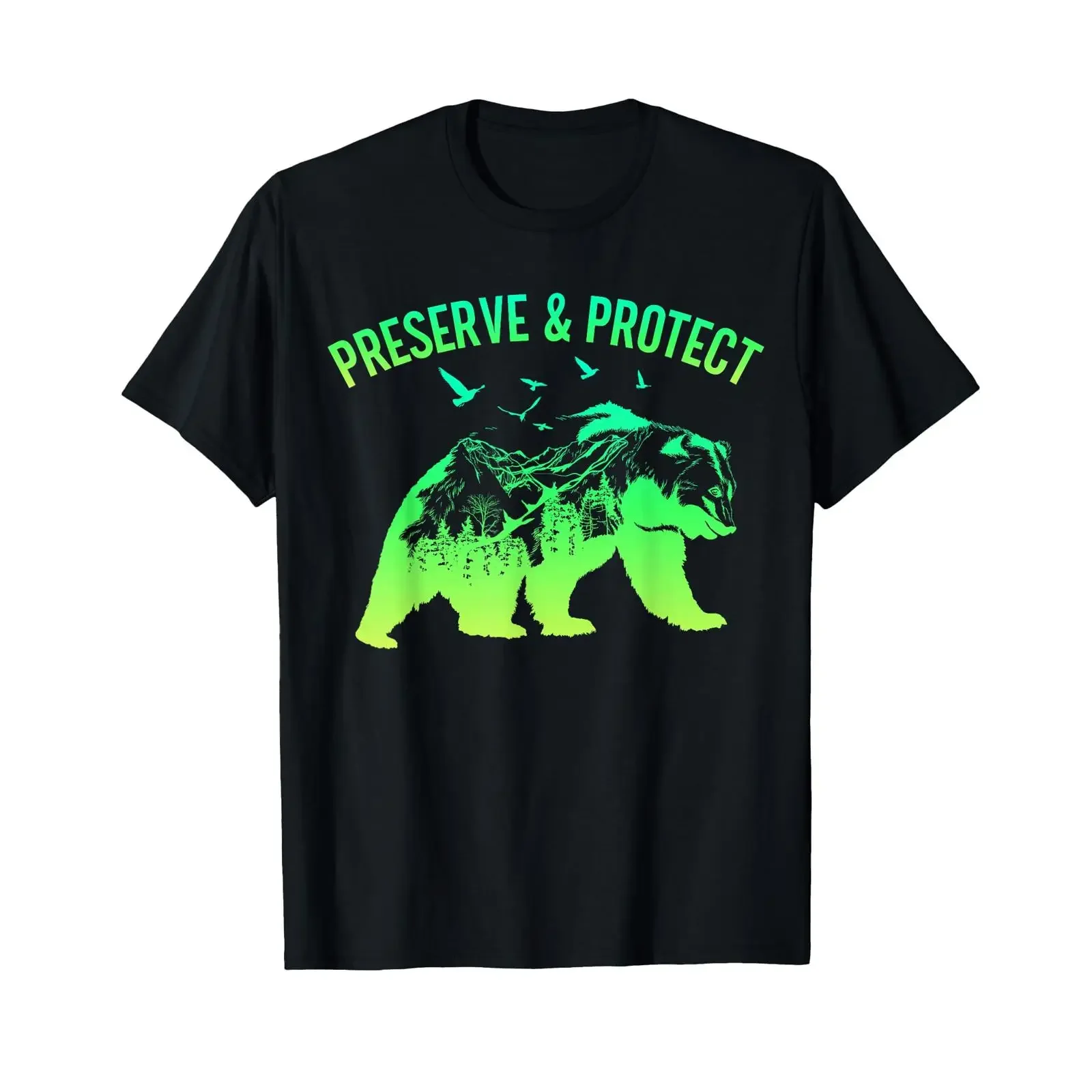 Preserve Protect National Park Nature Forest Bear Wildlife T Shirt vintage Washed Comfortable Stylish graphic Slightly homme