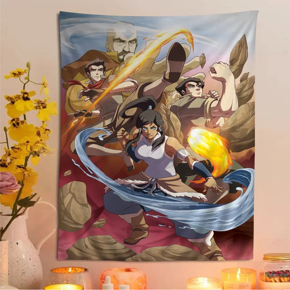 

Cartoon Avatar The Legend Korra Colorful Tapestry Wall Hanging Cheap Hippie Bohemian Wall Tapestries Mandala Wall Hanging Sheets