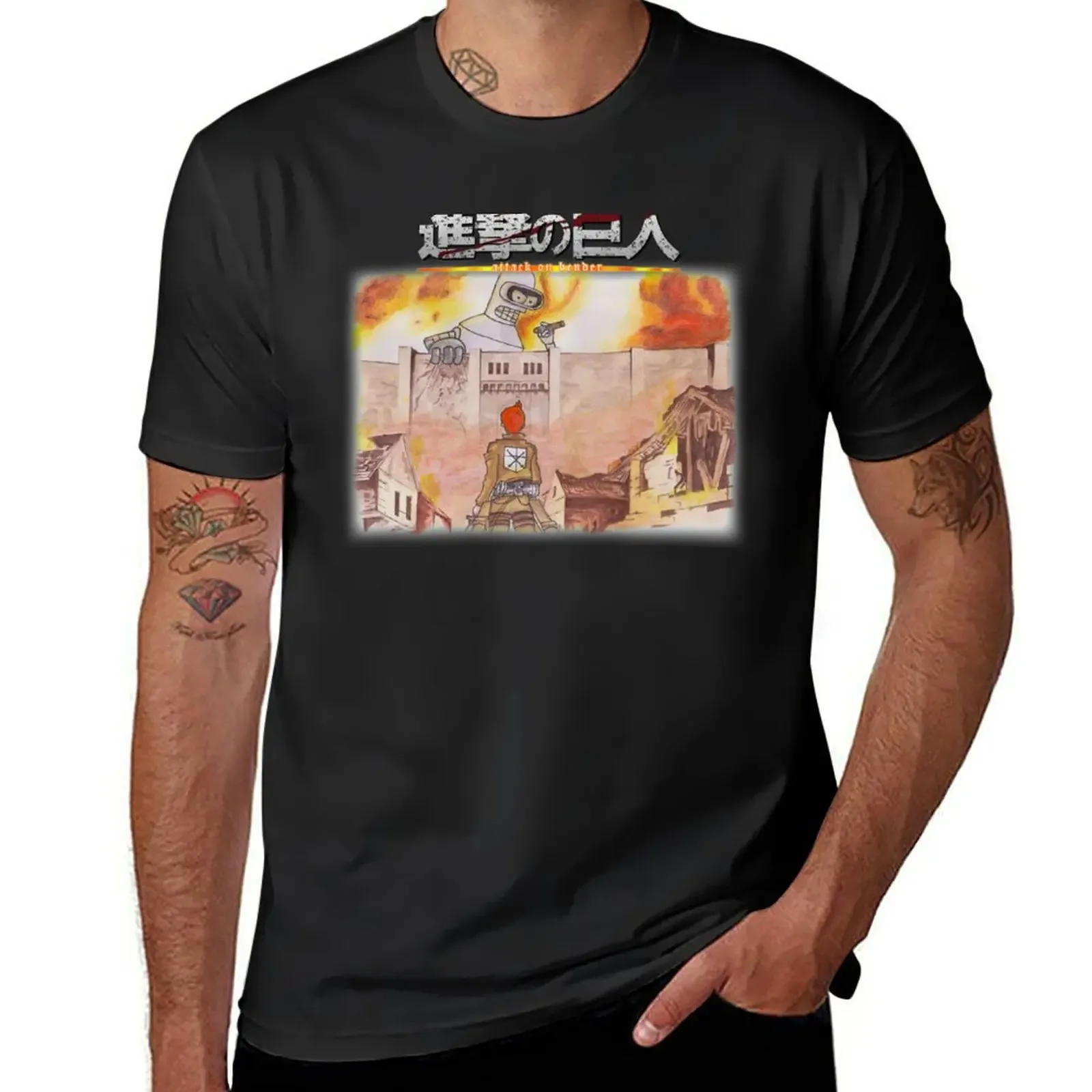 Attack On Bender T-Shirt anime aesthetic clothes men t shirt