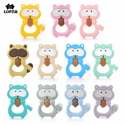 LOFCA Silicone Raccoon Teether Cartoon Pacifier Accessories Food Grade BPA Free For Baby Toys Safe Nursing DIY Necklace Making