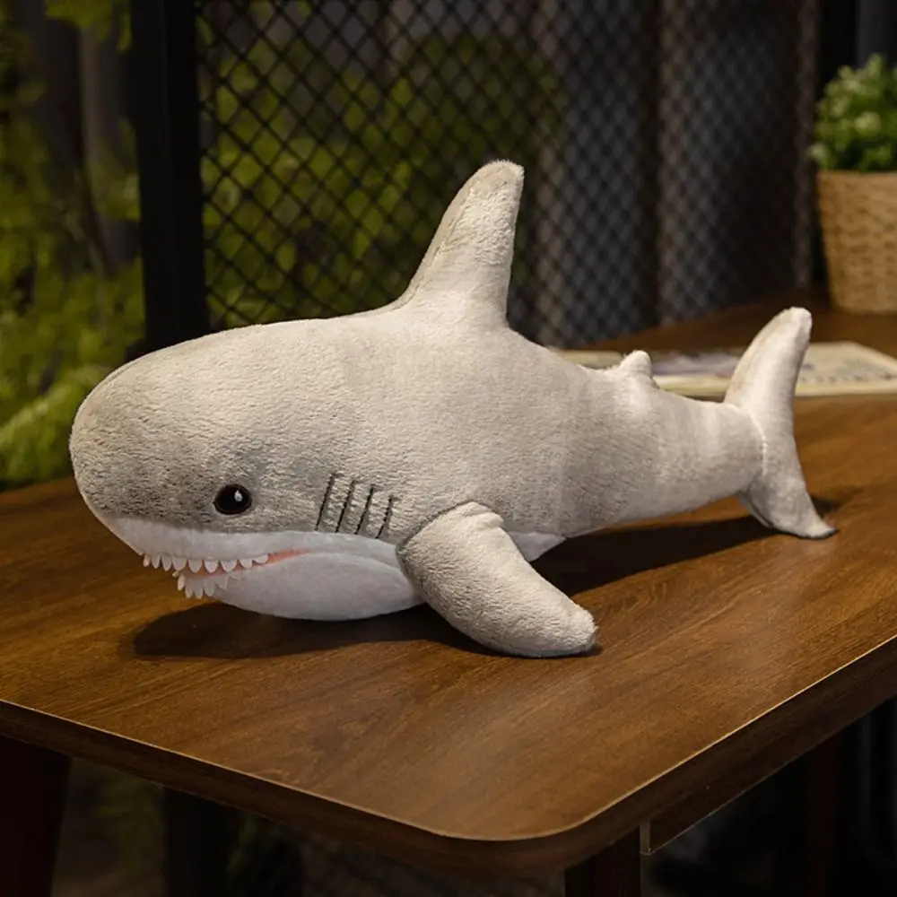 สัตว์การ์ตูน Shark Plush ของเล่นตลกยักษ์ Shark หมอนเบาะจําลอง Kawaii สัตว์หมอนเด็ก