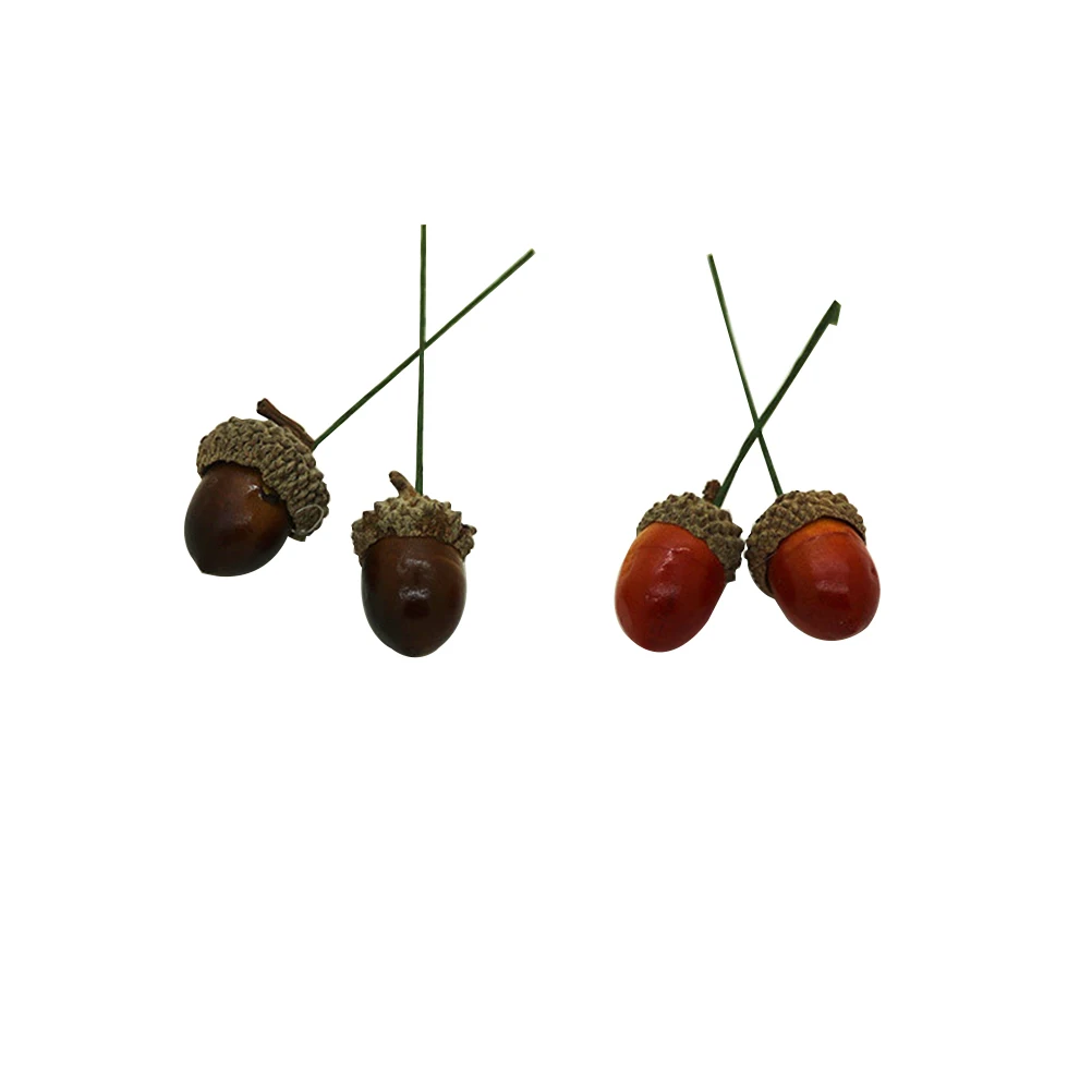 

20 Pcs Artificial Acorns Decorations Simulated Nuts Craft Christmas Thanksgiving Home Garden Faux Vase Filler Real Look