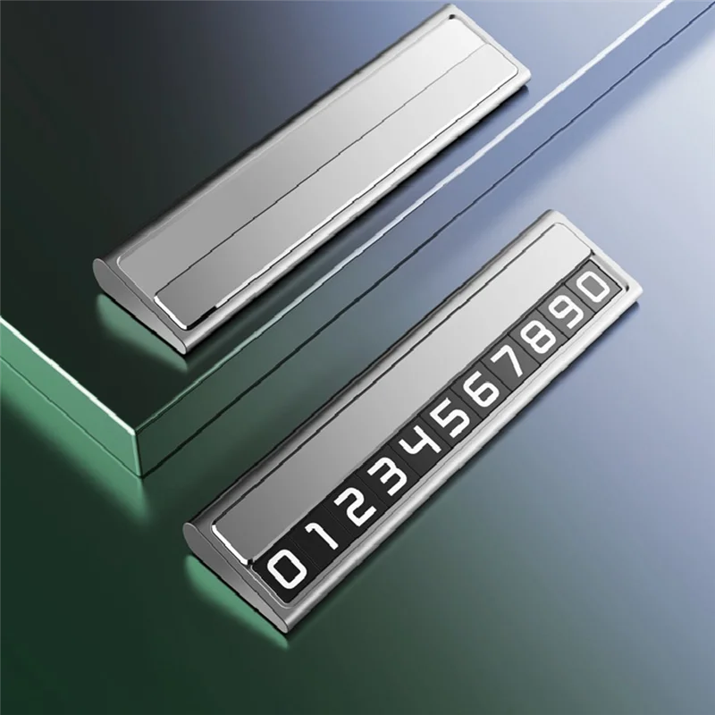 

Car Temporary Parking Cartoon With Phone Number Plate Aluminum Parking Car Shape Car Parts Accessories Parking Number Silver