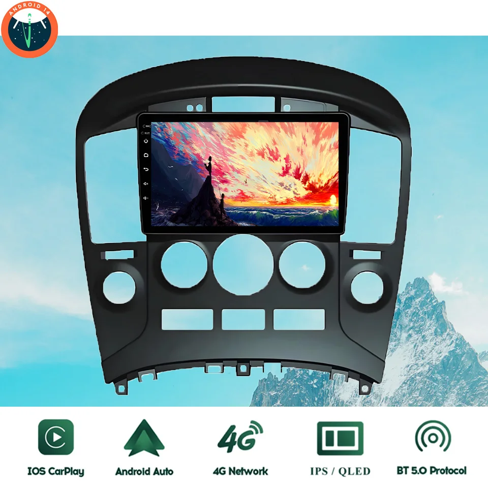

9" QLED Android 14 128GB Car Radio Audio Stereo Multimedia DVD Player For Hyundai H1 Grand Starex 2007 - 2015 GPS Navi Cassette