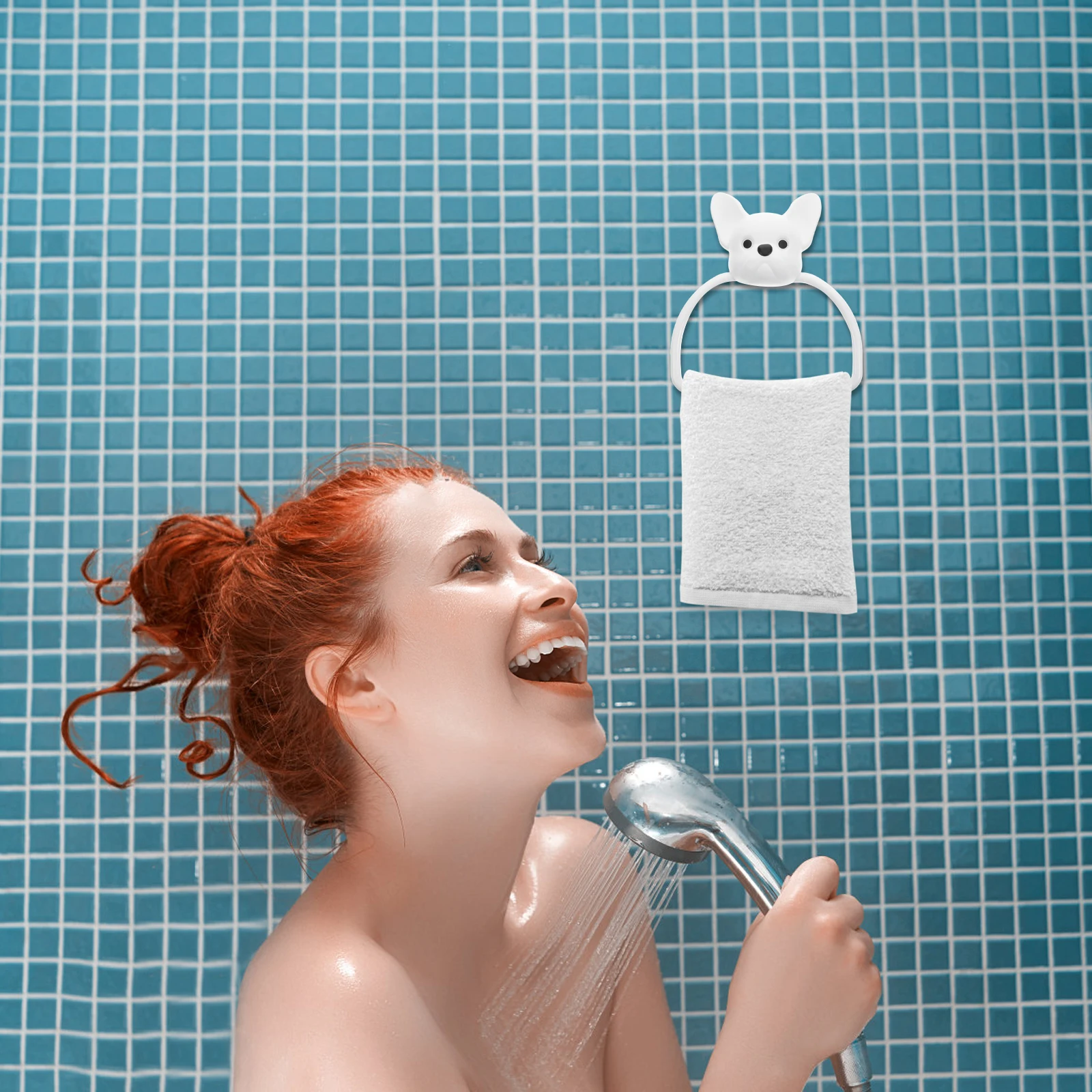 

Wall Mounted Towel Rack No Drill Hand Towel Holder Plastic Bathroom Kitchen Modern Wall Organizer Rack Bathroom