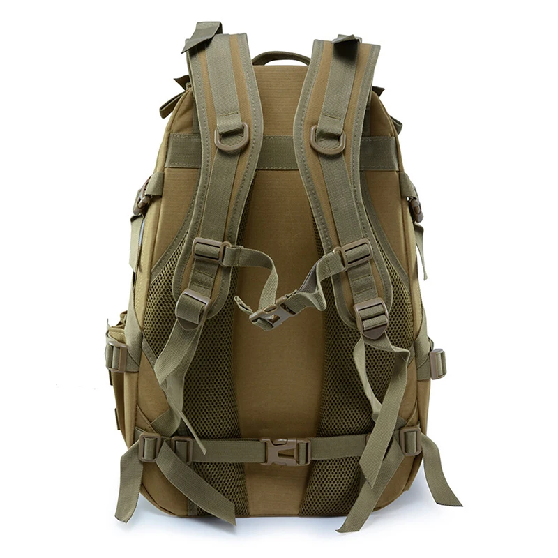 Mochila táctica militar para hombre, morral reflectante de 40L para acampar, senderismo, viajes al aire libre, Molle 3P, escalada