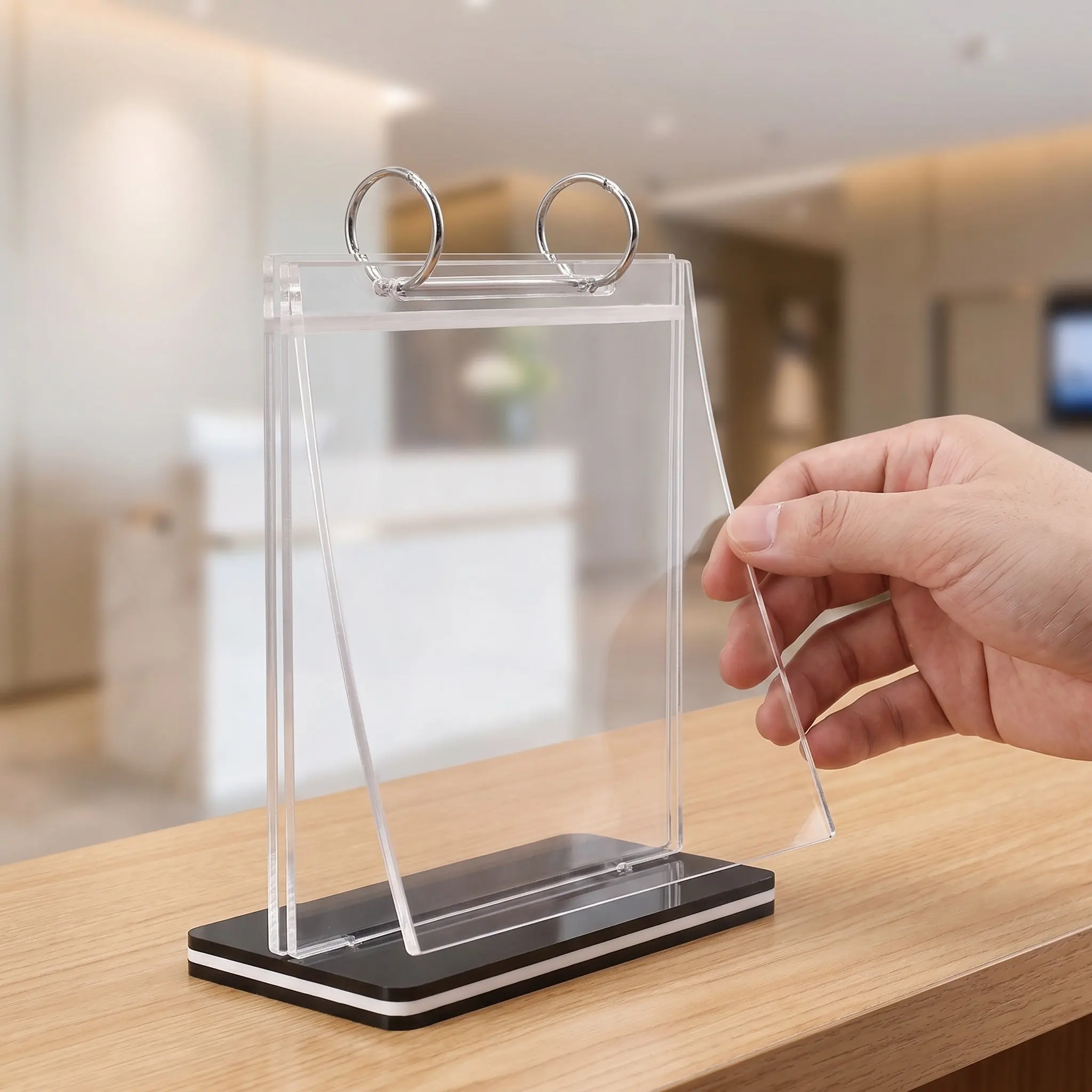 Menu Display Stand A6 PVC Desktop Menu Holder Stable Tabletop Sign Holder for Restaurants Bars Coffee Shops Catering Events
