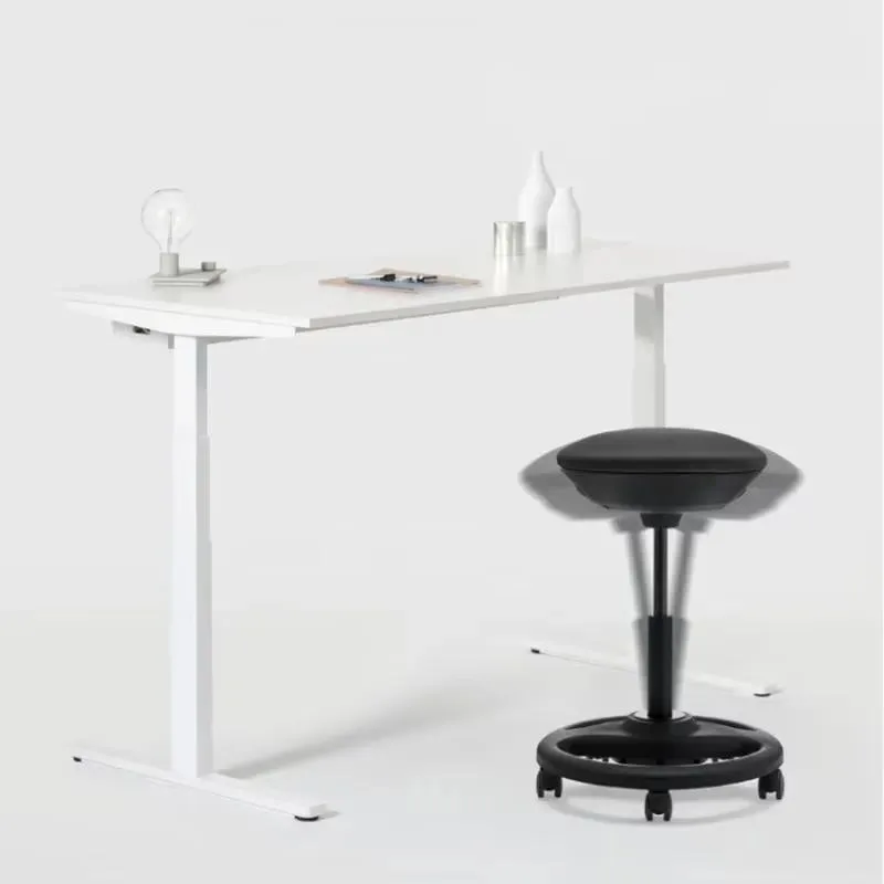 Adjustable Height Modern Minimalist Wooden Bar Chair Mobile Stool with Air Lift for Home or Office Leisure