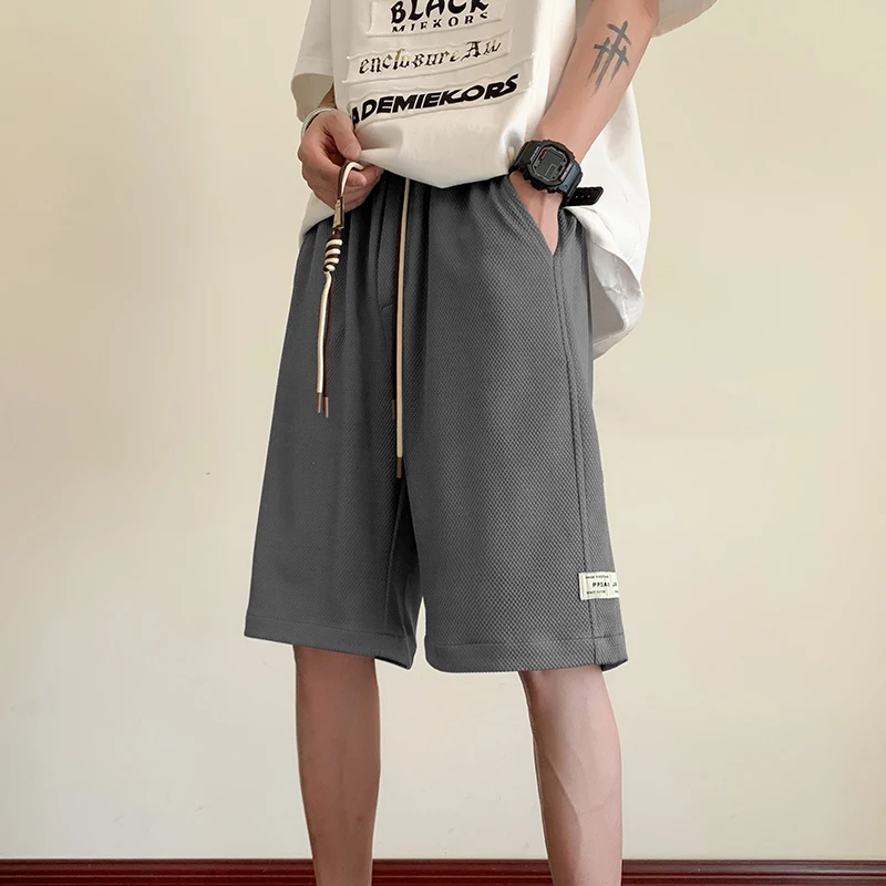 Summer Casual Short Pants Drawstring Elastic Waist Cool Shorts Baggy Breathable Golf Shorts with Pockets