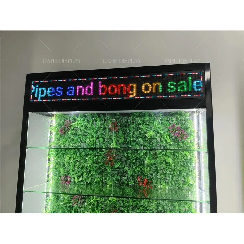 custom.High Quality Customizable Cabinets with LED Screen/Running Light Retail  Smoke Shop Glass Display Showcases